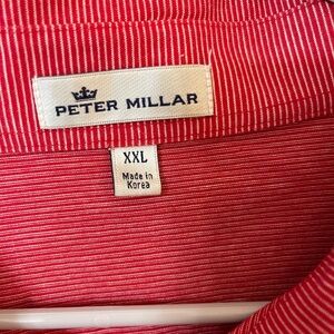 Peter Millar Crimson Pinstripe Shirt XXL